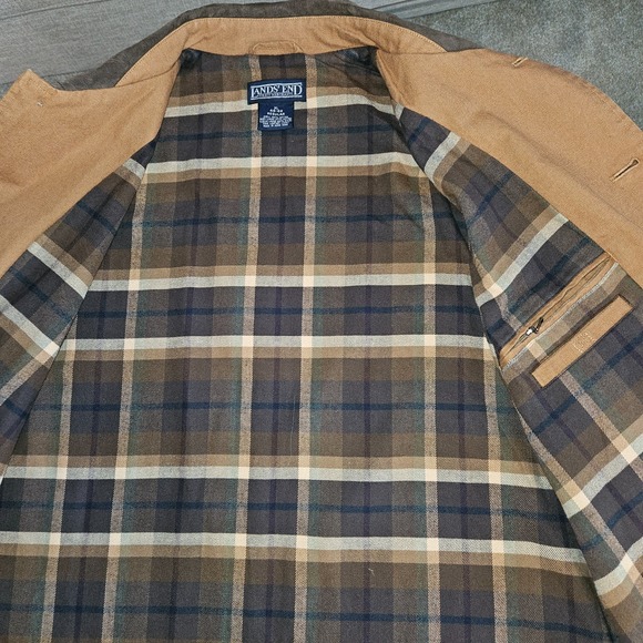 Lands End Mens Barn Chore Field Jacket Brown Suede‎ Collar Size XL Workwear - Picture 4 of 5